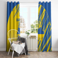 Ukraine Football Window Curtain Blue And Yellow Grunge Style - Wonder Print Shop