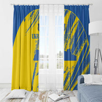 Ukraine Football Window Curtain Blue And Yellow Grunge Style - Wonder Print Shop