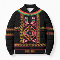 Cameroon Bamenda Bomber Puffer Jacket Toghu Traditional Pattern