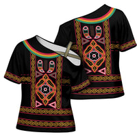 Cameroon Bamenda Cross Shoulder Shirt Toghu Traditional Pattern