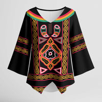 Cameroon Bamenda Kimono Sleeve Blouse Toghu Traditional Pattern