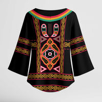 Cameroon Bamenda Kimono Sleeve Blouse Toghu Traditional Pattern