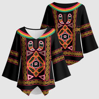 Cameroon Bamenda Kimono Sleeve Blouse Toghu Traditional Pattern
