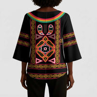 Cameroon Bamenda Kimono Sleeve Blouse Toghu Traditional Pattern