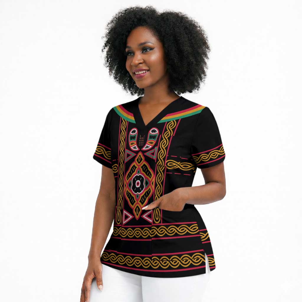 Cameroon Bamenda Scrub Top Toghu Traditional Pattern