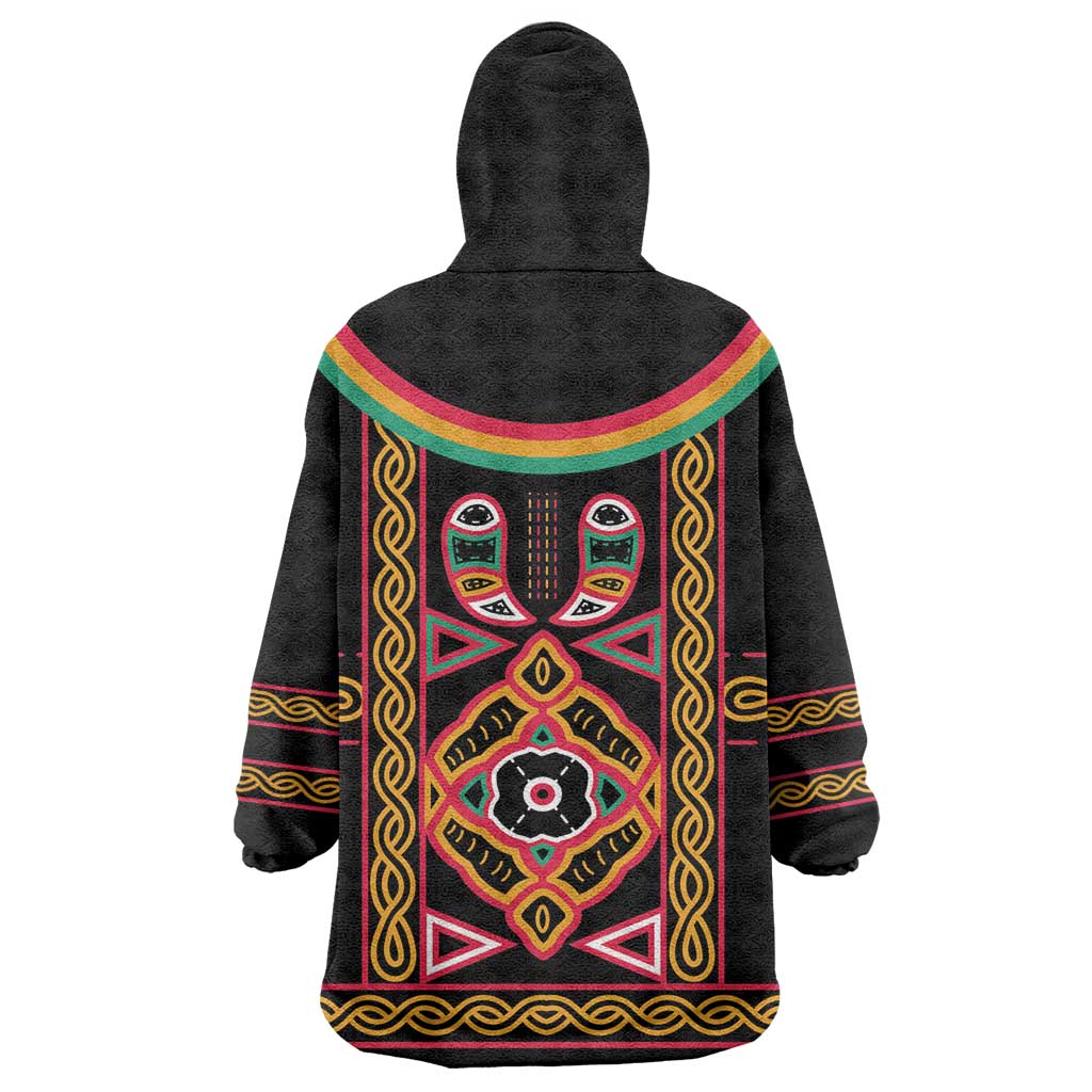 Cameroon Bamenda Wearable Blanket Hoodie Toghu Traditional Pattern