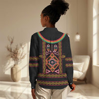 Cameroon Bamenda Women Casual Shirt Toghu Traditional Pattern