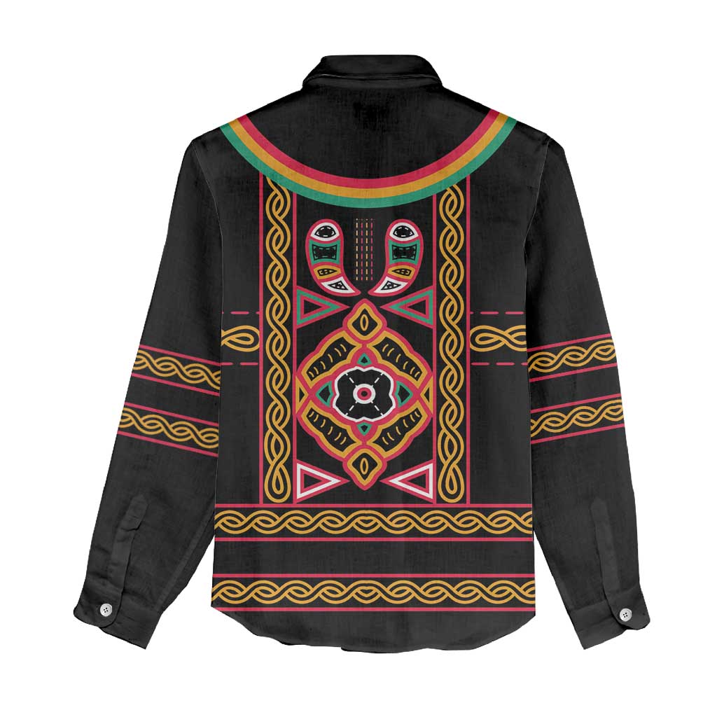 Cameroon Bamenda Women Casual Shirt Toghu Traditional Pattern