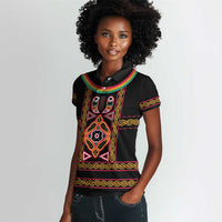Cameroon Bamenda Women Polo Shirt Toghu Traditional Pattern