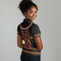 Cameroon Bamenda Women Polo Shirt Toghu Traditional Pattern