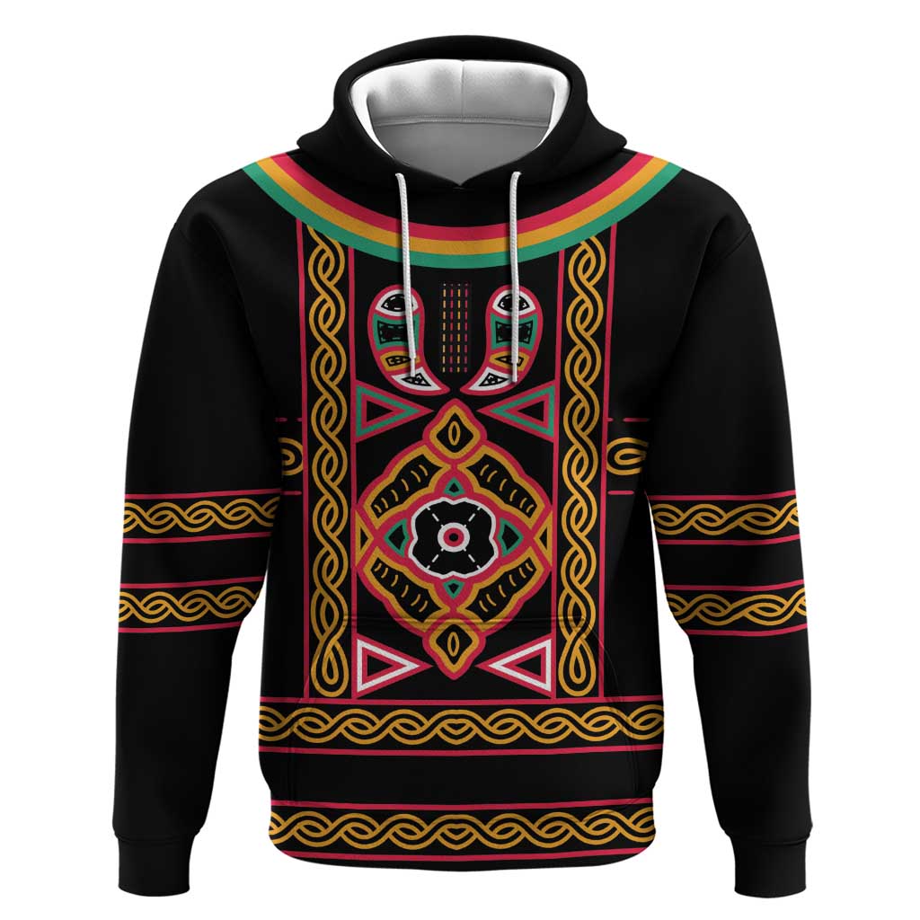 Cameroon Bamenda Zip Hoodie Toghu Traditional Pattern