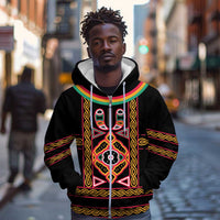 Cameroon Bamenda Zip Hoodie Toghu Traditional Pattern