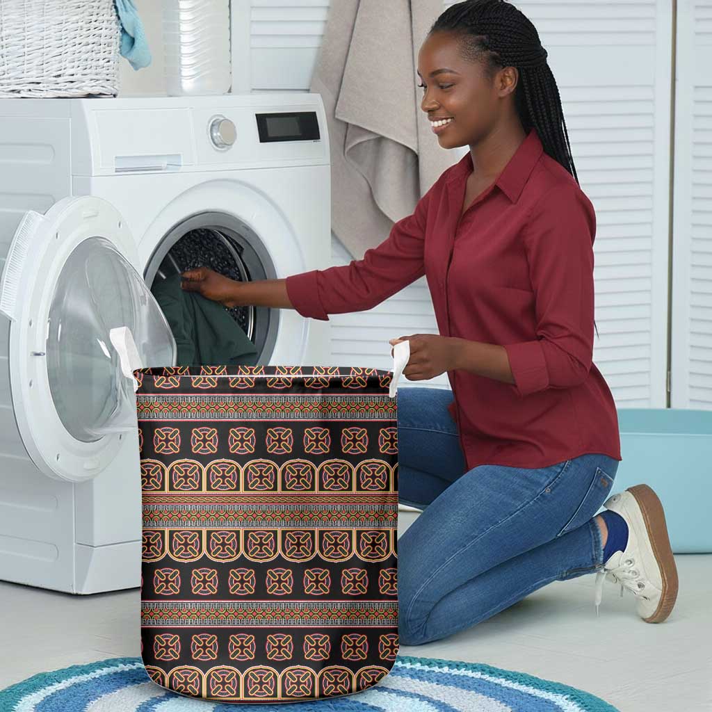 Bamenda Toghu Laundry Basket Cameroon Traditional Pattern