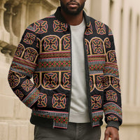 Bamenda Toghu Bomber Puffer Jacket Cameroon Traditional Pattern