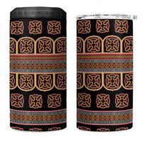 Bamenda Toghu 4 in 1 Can Cooler Tumbler Cameroon Traditional Pattern