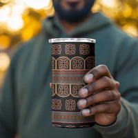 Bamenda Toghu 4 in 1 Can Cooler Tumbler Cameroon Traditional Pattern