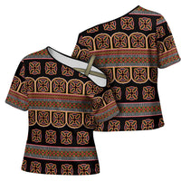 Bamenda Toghu Cross Shoulder Shirt Cameroon Traditional Pattern