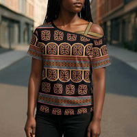 Bamenda Toghu Cross Shoulder Shirt Cameroon Traditional Pattern