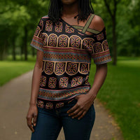 Bamenda Toghu Cross Shoulder Shirt Cameroon Traditional Pattern