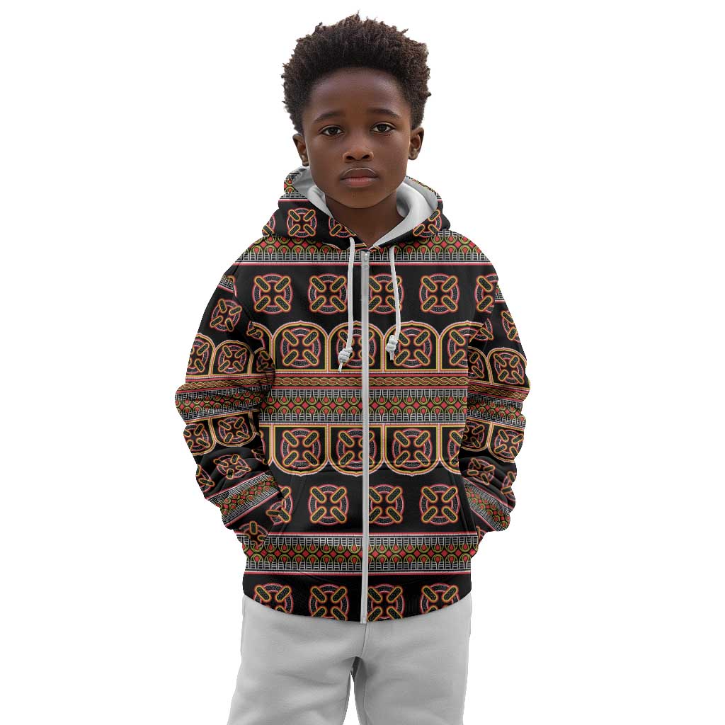 Bamenda Toghu Kid Hoodie Cameroon Traditional Pattern