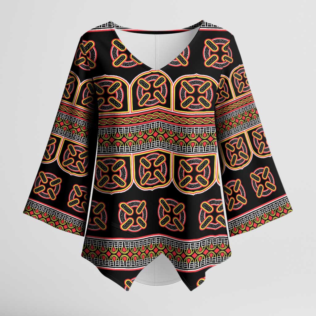 Bamenda Toghu Kimono Sleeve Blouse Cameroon Traditional Pattern