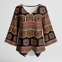 Bamenda Toghu Kimono Sleeve Blouse Cameroon Traditional Pattern