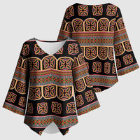 Bamenda Toghu Kimono Sleeve Blouse Cameroon Traditional Pattern