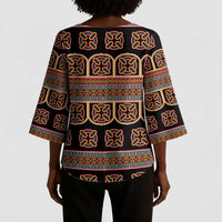 Bamenda Toghu Kimono Sleeve Blouse Cameroon Traditional Pattern
