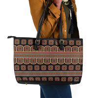 Bamenda Toghu Leather Tote Bag Cameroon Traditional Pattern