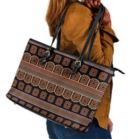 Bamenda Toghu Leather Tote Bag Cameroon Traditional Pattern