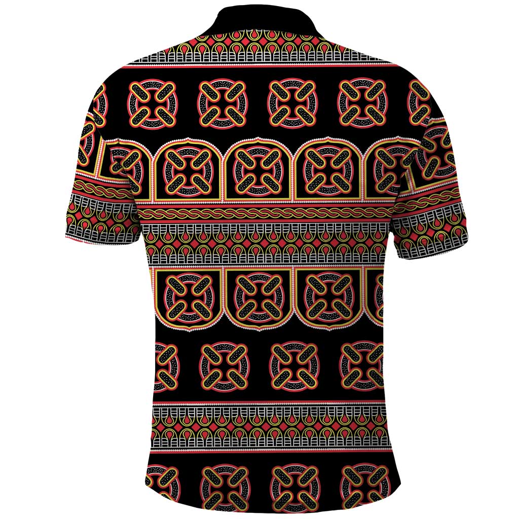 Bamenda Toghu Polo Shirt Cameroon Traditional Pattern