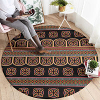 Bamenda Toghu Round Carpet Cameroon Traditional Pattern