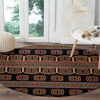Bamenda Toghu Round Carpet Cameroon Traditional Pattern