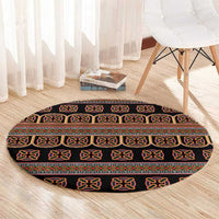 Bamenda Toghu Round Carpet Cameroon Traditional Pattern