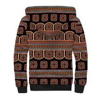 Bamenda Toghu Sherpa Hoodie Cameroon Traditional Pattern