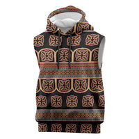 Bamenda Toghu Sleeveless Hoodie Cameroon Traditional Pattern