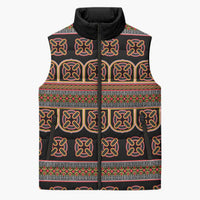Bamenda Toghu Sleeveless Puffer Jacket Cameroon Traditional Pattern