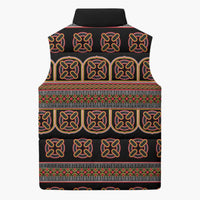 Bamenda Toghu Sleeveless Puffer Jacket Cameroon Traditional Pattern