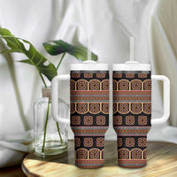 Bamenda Toghu Tumbler With Handle Cameroon Traditional Pattern