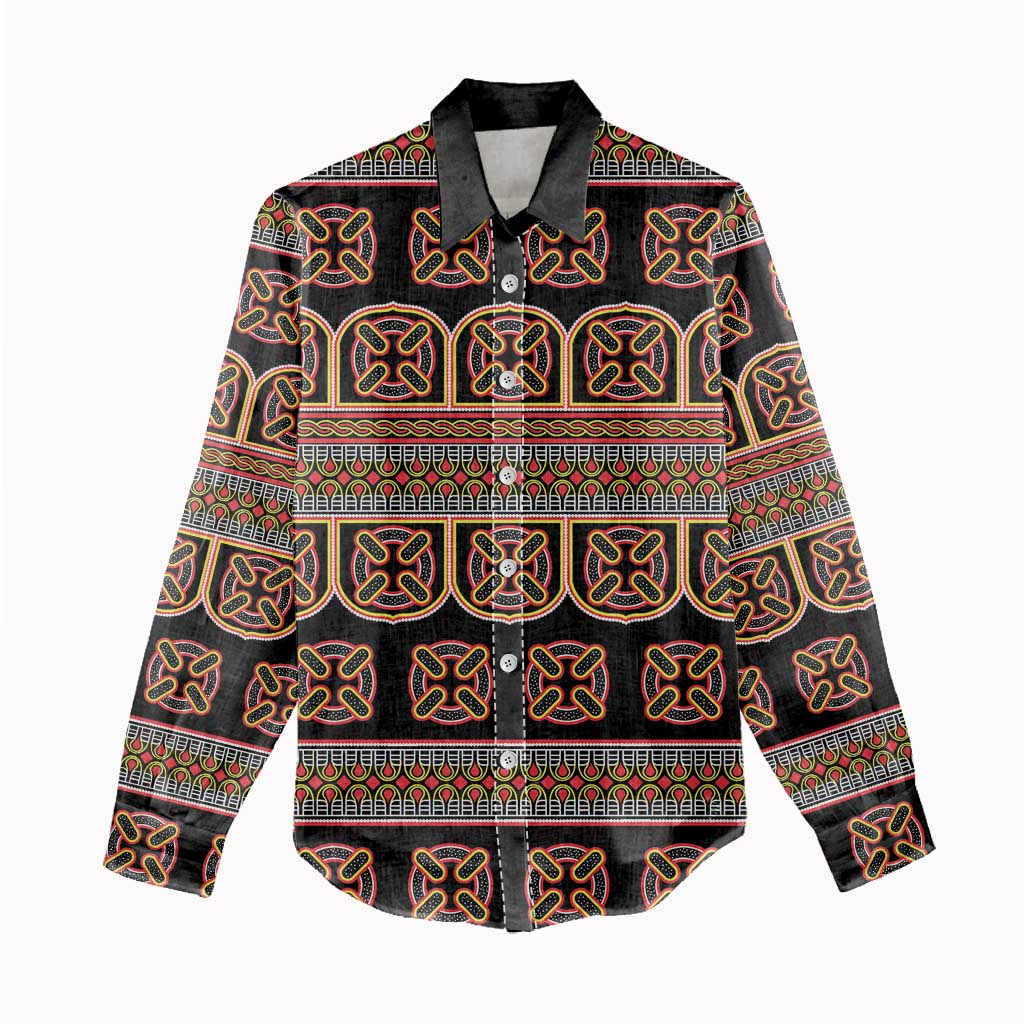 Bamenda Toghu Women Casual Shirt Cameroon Traditional Pattern
