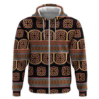 Bamenda Toghu Zip Hoodie Cameroon Traditional Pattern