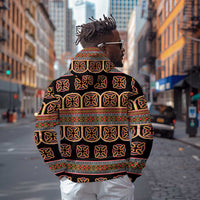 Bamenda Toghu Zip Hoodie Cameroon Traditional Pattern