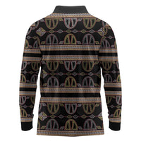 Cameroon Long Sleeve Polo Shirt Toghu Pattern Heritage