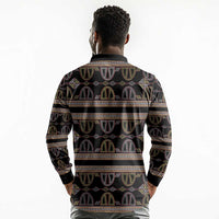 Cameroon Long Sleeve Polo Shirt Toghu Pattern Heritage