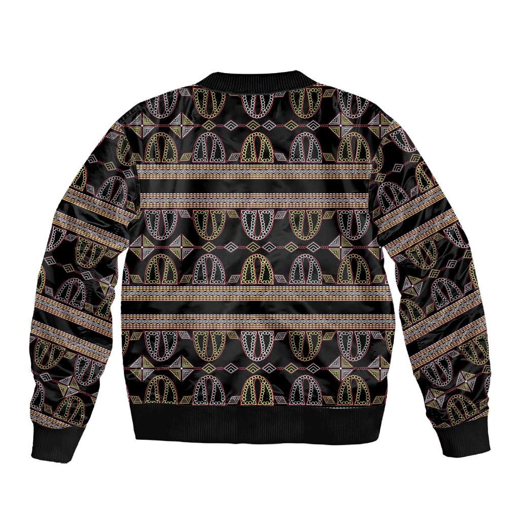 Cameroon Sleeve Zip Bomber Jacket Toghu Pattern Heritage