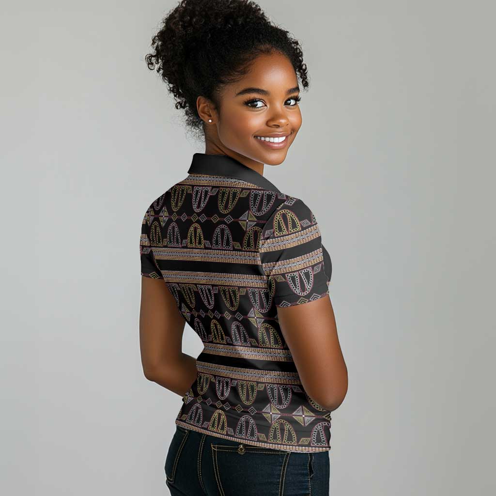 Cameroon Women Polo Shirt Toghu Pattern Heritage