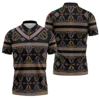 Cameroon Zipper Polo Shirt Toghu Pattern Heritage