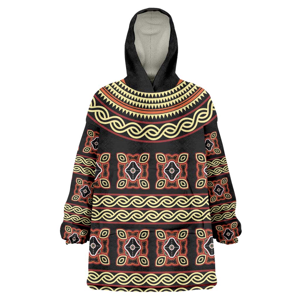 Cameroon Traditional Pattern Kid Wearable Blanket Hoodie Bamenda Royal Toghu