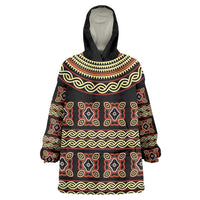 Cameroon Traditional Pattern Kid Wearable Blanket Hoodie Bamenda Royal Toghu
