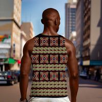Cameroon Traditional Pattern Men Tank Top Bamenda Royal Toghu
